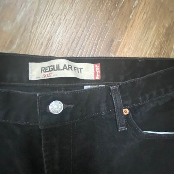 LEVI`S 505 Jeans 40"x31" Men's Regular Fit Straight Leg Black Denim - Picture 5 of 12